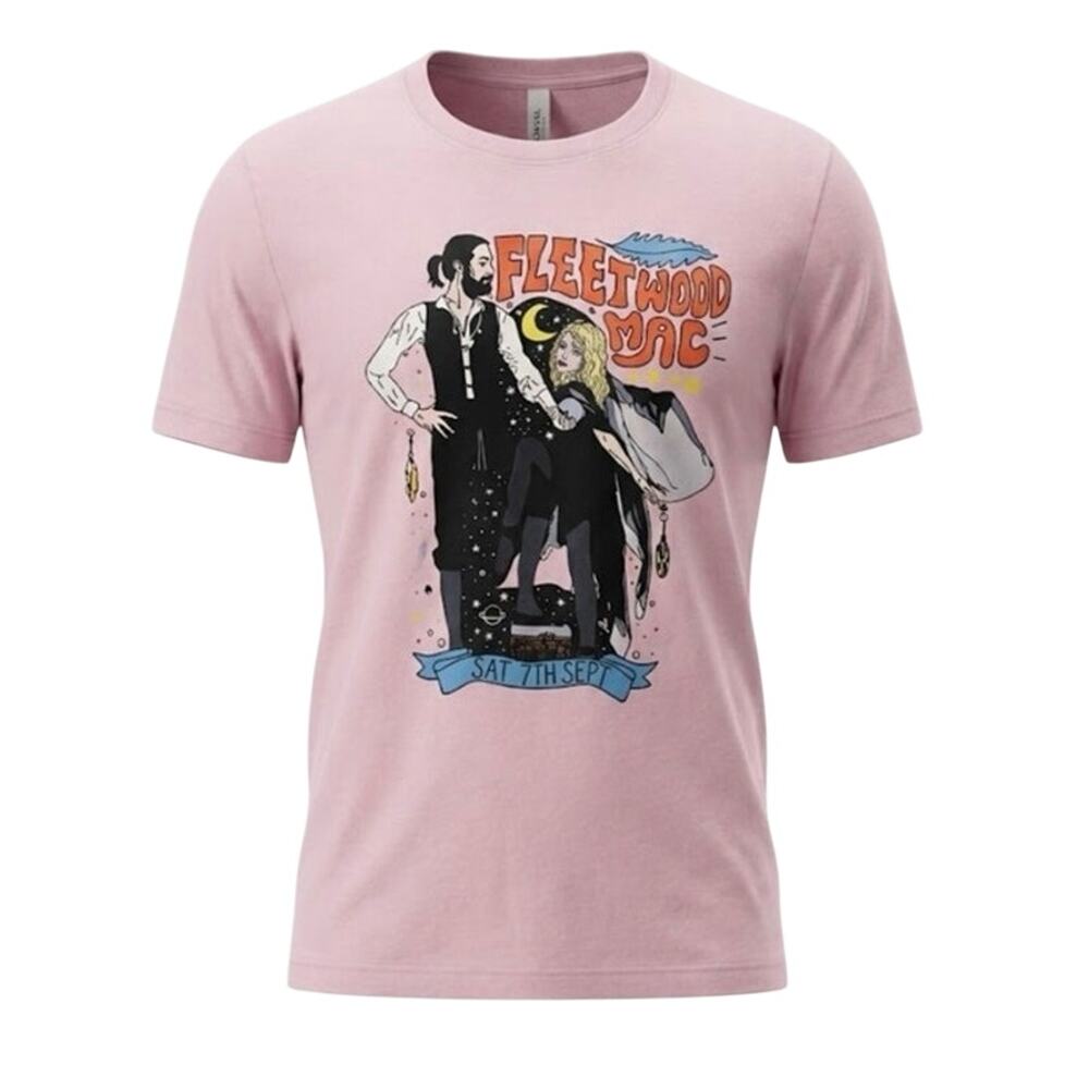 BELLA CANVAS Fleetwood Mac Rumours Tee in Light Pink Size M / P2P 20 - 22” New